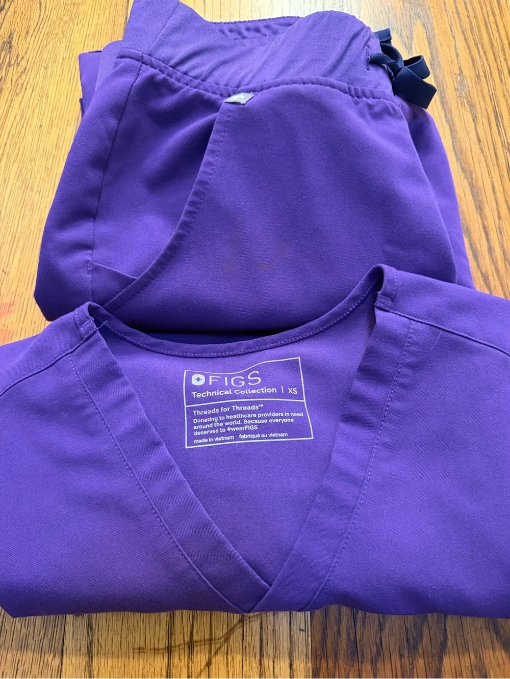 Figs Grape Purple Scrub Top with Joggers - Picture 2 of 4